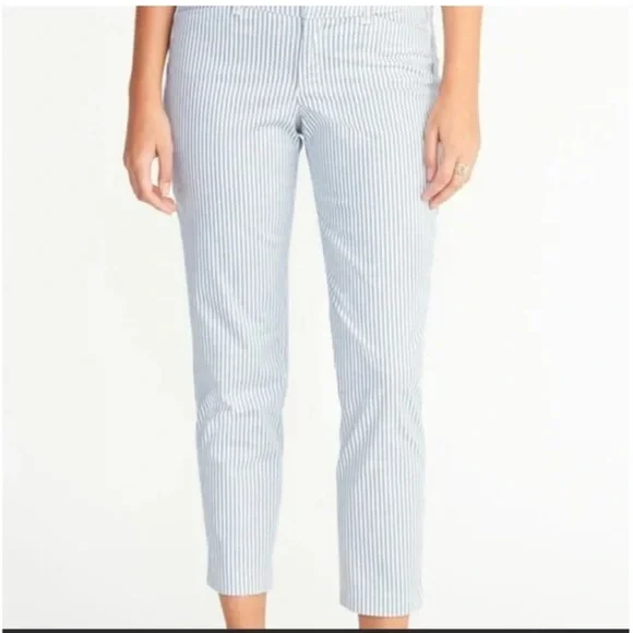 TOMMY HILFIGER white ankle pants with and white stripes size 10 - Picture 3 of 14